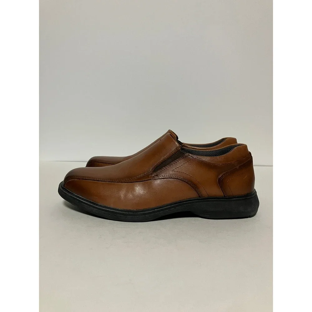 Nunn Bush Mens Kore Slip On Loafer 7.5M Brown Leather Comfort Gel 84945-221